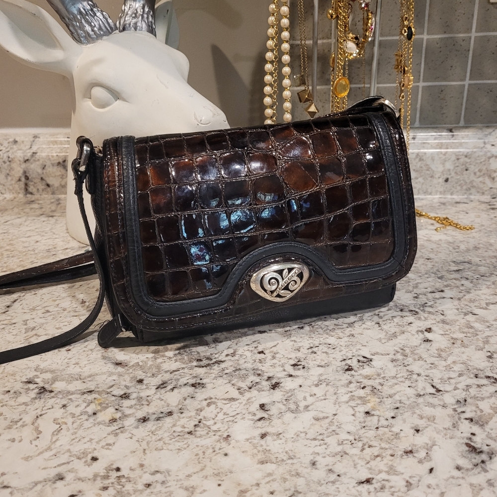 Brighton Crossbody Wallet/Organizer (Brown and Black)